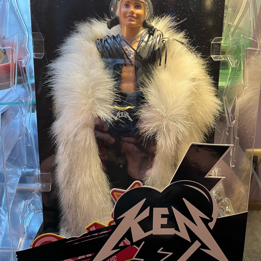 Mattel Ken Doll in Black and White Fur Ensemble